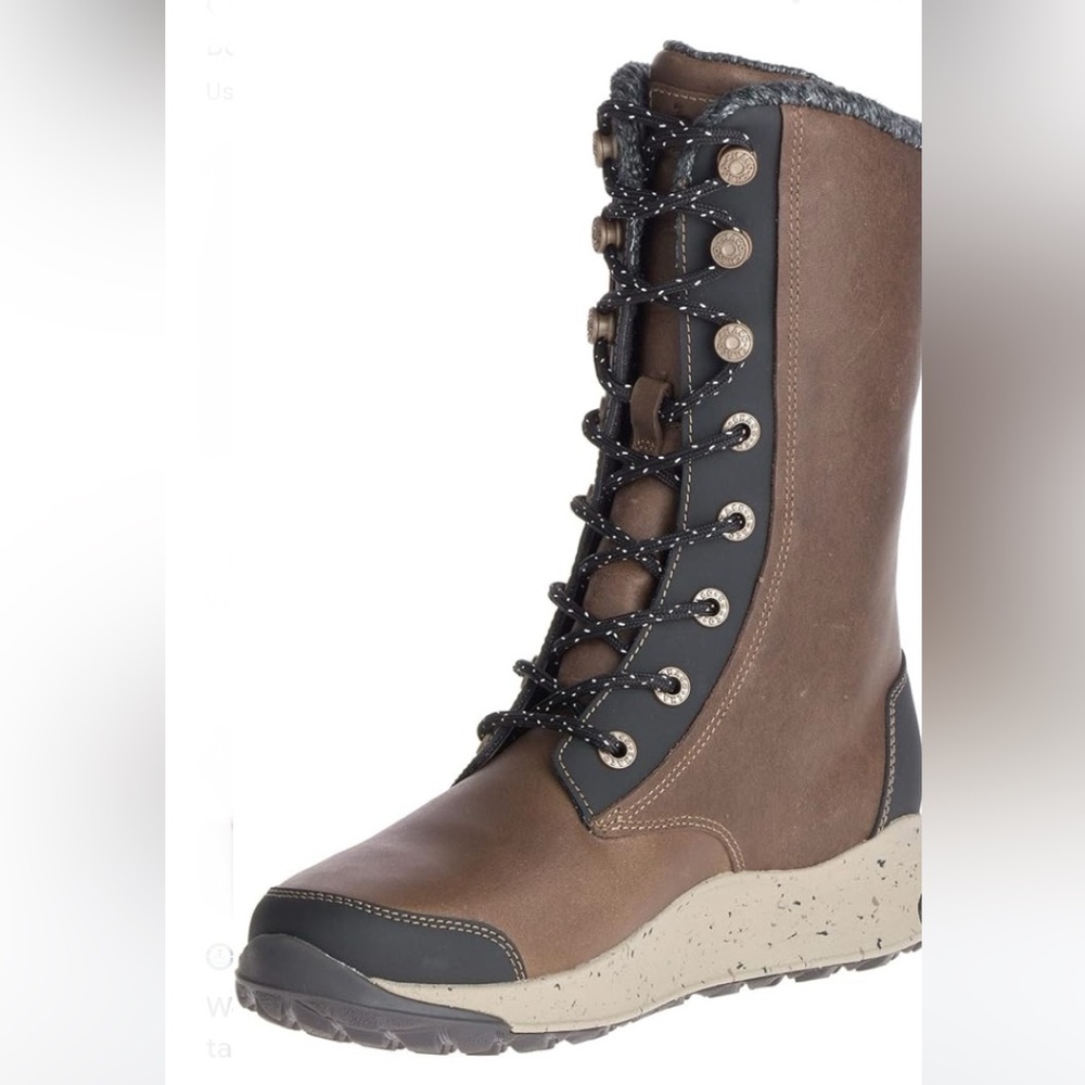 Chaco Borealis Tall Waterproof Boot - Women's Brown Leather Lace Up - Picture 4 of 14